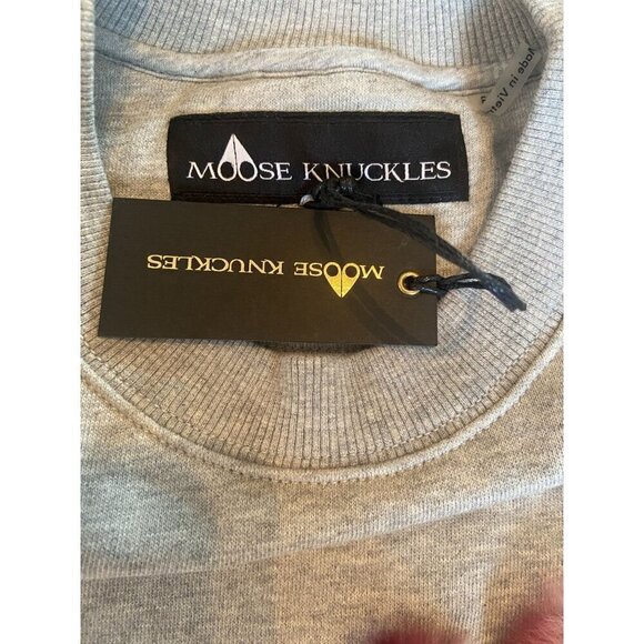 Moose Knuckles Nackawic Real Fur Graphic Oversized Sweatshirt Gray Size XS - Picture 8 of 10